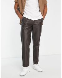TOPMAN - Pantalon ample en imitation cuir - Lyst