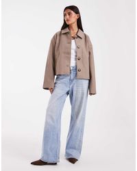 Pieces - Short Formal Wool Look Coat - Lyst