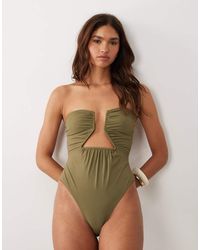 ASOS - Paper Touch Asymmetric Cut Out Swimsuit - Lyst