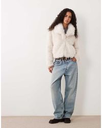 Wednesday's Girl - Wednesdays Girl Collared Faux Fur Jacket - Lyst