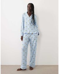 DKNY - Long Sleeve Cotton Pyjama Set - Lyst