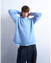 TOPMAN - Jersey Con Cuello Redondo De Punto Suelto De - Lyst