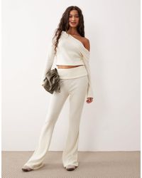 ASOS - – weiche hose aus angerautem rippstrick - Lyst
