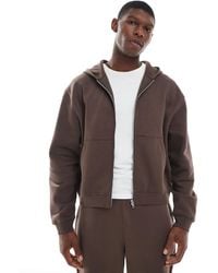 ASOS - Essentials Boxy Relaxed Zip Through Hoodie - Lyst