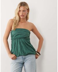 ASOS - Co-ord Crinkle Drape Bubble Hem Bandeau Top - Lyst