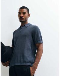 ASOS - Relaxed Knitted Pointelle Half-zip Polo Shirt - Lyst