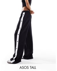 ASOS - Asos Design Tall Straight Leg Trackies With Side Poppers - Lyst