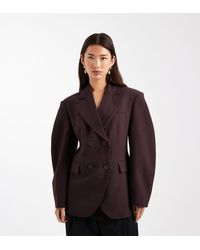 ASOS - Americana De Sastre Marrón Chocolate Con Doble Botonadura Y Mangas Cocoon De - Lyst