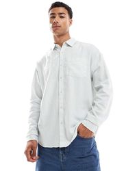New Look - Long Sleeve Linen Look Shirt - Lyst