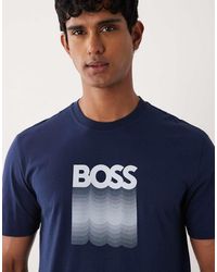 BOSS - Insignia Chest Print Logo T-shirt - Lyst