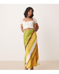 Never Fully Dressed - Petite Dorris Satin Fleck Maxi Skirt - Lyst