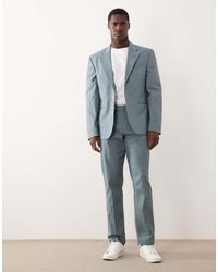 ASOS - 100% Cotton Linen Look Slim Suit Pants - Lyst