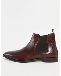 Red Tape Leather Formal Chelsea Boots - Brown