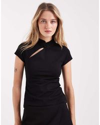 ASOS - Stand Up Collar Fitted Top - Lyst