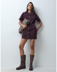 Threadbare - Cord Button Down Mini Dress - Lyst
