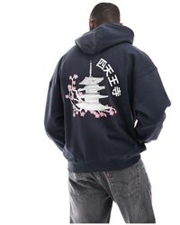 Only & Sons - Boxy Fit Hoodie With Temple Print - Lyst