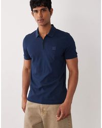 BOSS - Passerzip Pique Polo Shirt - Lyst