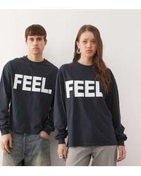 Collusion - Long Sleeve Boxy T-Shirt With 'Feel' Graphic - Lyst