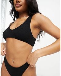 ASOS - Amy Mix And Match Crinkle Skinny Scoop Crop Bikini Top - Lyst