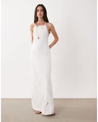 SNDY'S - – neckholder-maxikleid aus baumwollmix - Lyst