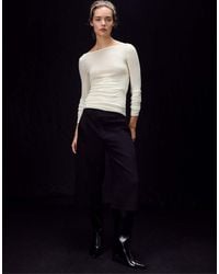 Stradivarius - Wool And Silk Boat-neck Sweater - Lyst