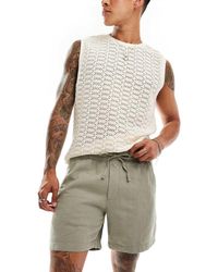 Abercrombie & Fitch - Pantalones Cortos De 6" Verde Medio Sin Cierres Con Acabado Tintado Y Cordón Ajustable De - Lyst