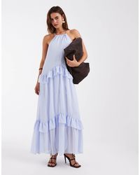 chain halter neck dress Printed Chain Halter Neck Slit Maxi Dress – Bella Chica