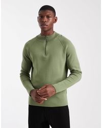 ASOS - Knitted Half Zip Jumper - Lyst