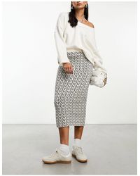 Vero Moda - Geo Knitted Midi Skirt Co-ord - Lyst