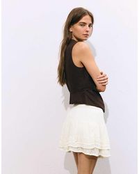 Pull&Bear - Minigonna Color Ghiaccio Con Volant - Lyst