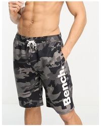 Bench - – lang geschnittene badeshorts mit military-muster - Lyst