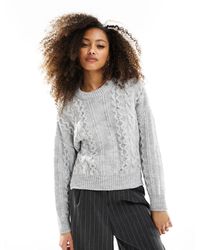 ASOS - Crew Neck Cable Jumper - Lyst