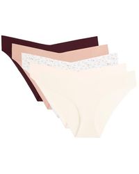 Oysho - 5 Invisible Laser-Cut V-Cut Polyamide Blend Classic Bikini Briefs - Lyst