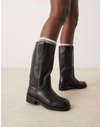 ASOS - Cindy Leather Pull On Boots - Lyst
