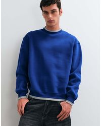 ASOS - Relaxed Crew Sweatshirt With Mock Layered Ribs - Lyst