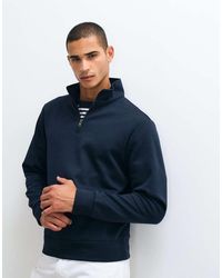 Mango - Cotton Rich Quarter Zip Sweatshirt - Lyst