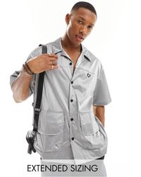 ASOS - – kastiges oversize-hemd aus farbenem nylon mit d-ring-detail - Lyst