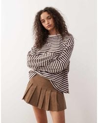 Monki - Oversized Long Sleeve T-shirt With Side Slits - Lyst