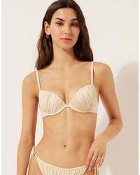 Calzedonia - Shiny Satin Push-Up Bikini Top - Lyst