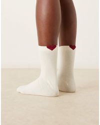 Accessorize - Calcetines Con Corazón Tridimensional De -Blanco - Lyst