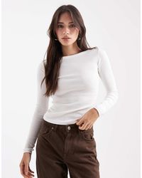 Brave Soul - Long Sleeve Jersey Boat Neck Top - Lyst