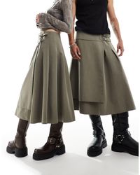 Reclaimed (vintage) - Genderless Tailored Kilt Skirt With Buckle - Lyst