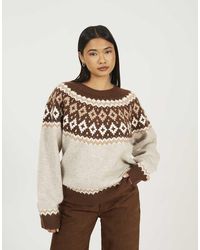 Brave Soul - Crew Neck Fairisle Christmas Jumper - Lyst