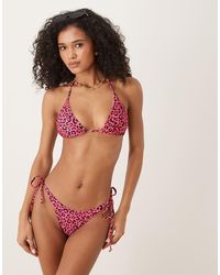 OOSC - Leopard Tie Side Bikini Bottoms - Lyst