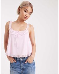 Edikted - Ruffle Mesh Babydoll Tank Top - Lyst
