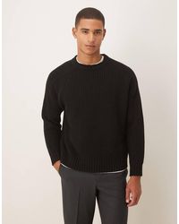 ASOS - Oversized Heavyweight Knitted Wool Blend Rib Jumper - Lyst