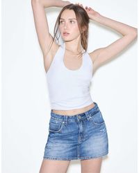 Stradivarius - D62 Denim Skort - Lyst