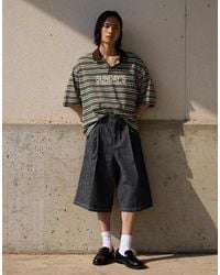 Bershka - Embroidered Stripe Short Sleeve Polo Shirt - Lyst