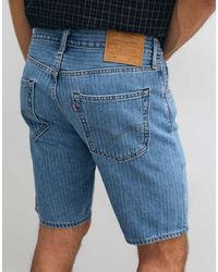 Levi's - 405 Standard Striped Denim Shorts - Lyst