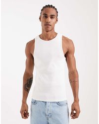 ASOS - Super Heavyweight Muscle Fit Vest With High Scoop - Lyst